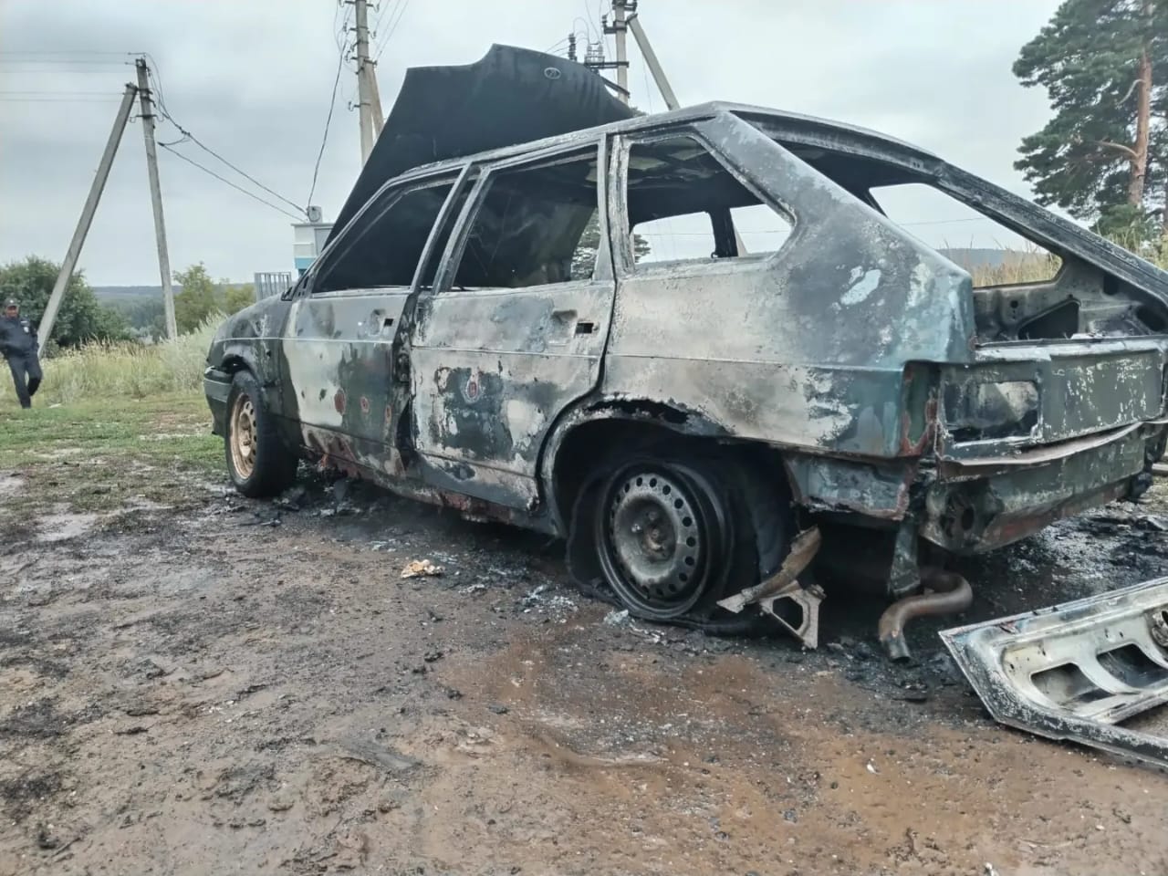 В Кукморском районе полностью сгорел автомобиль