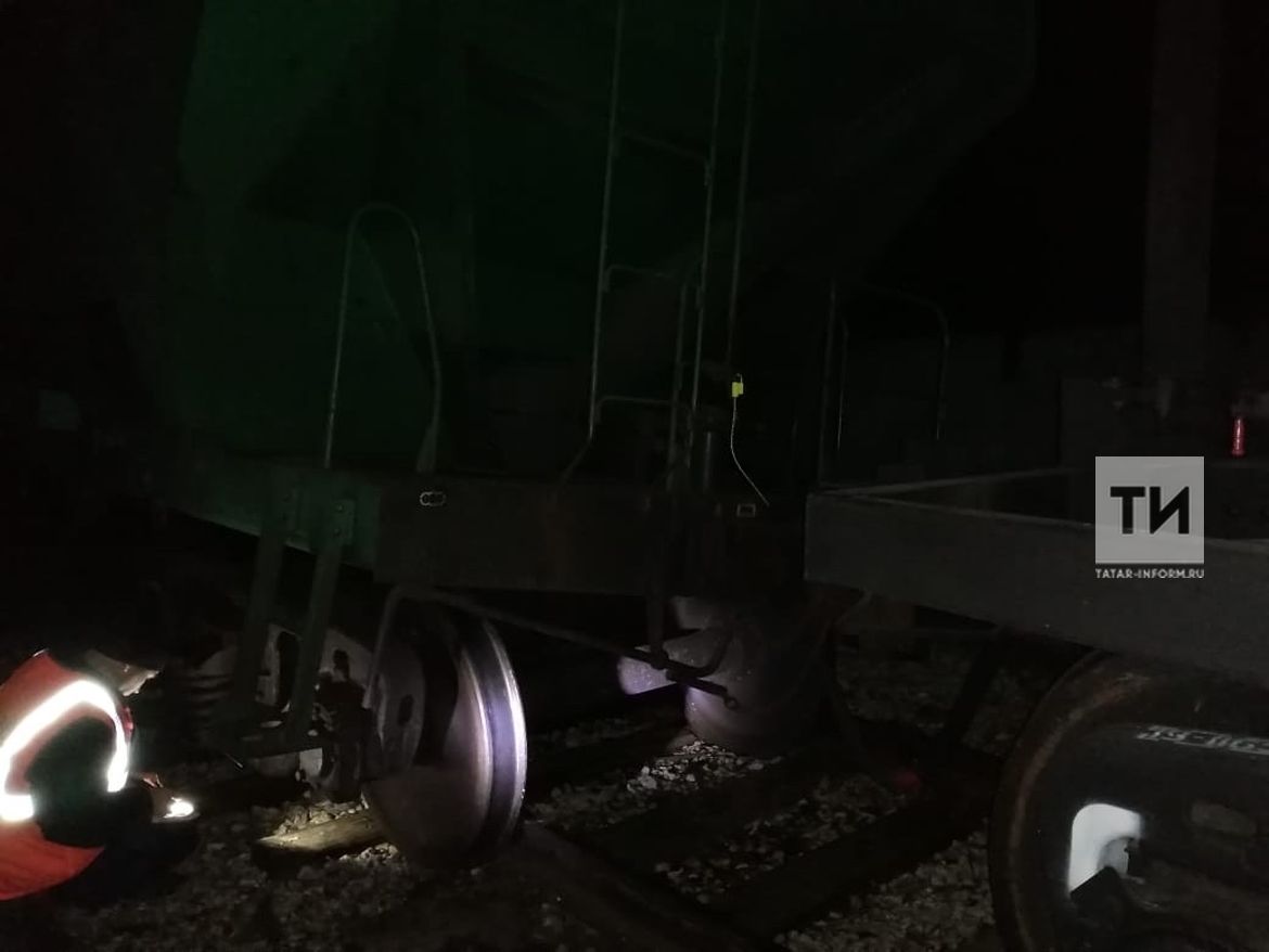 Два вагона грузового поезда с пшеницей сошли с рельсов по дороге на элеватор (фото)