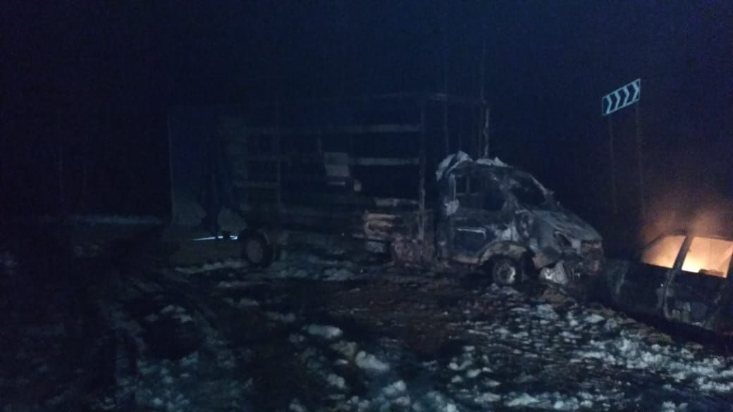 В Вятскополянском районе в результате ДТП в огне сгорели два автомобиля