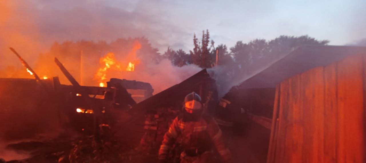 В Кукморском районе огонь уничтожил два хозяйства, погибло 7 голов КРС