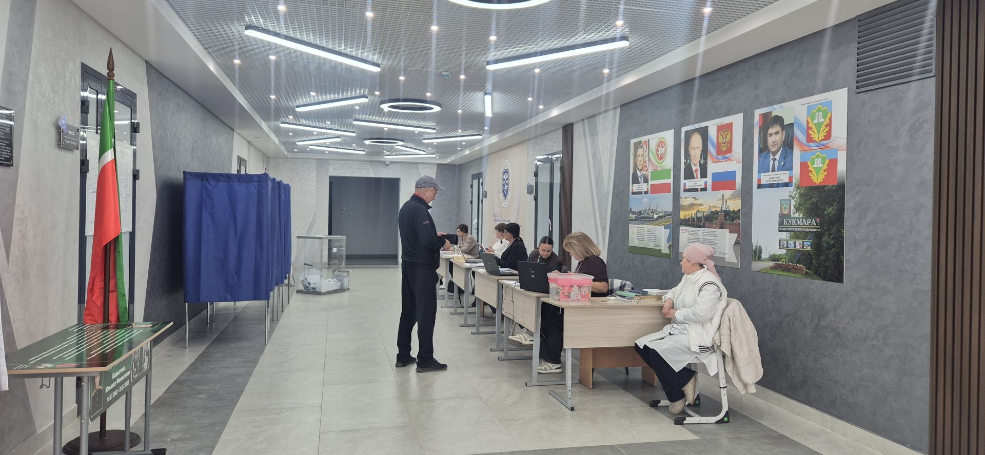 Кукмараның 1664нче номерлы сайлау участогында тавыш бирү актив рәвештә бара