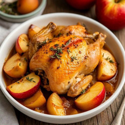 Рецепт к новогоднему столу: Курица с яблоками