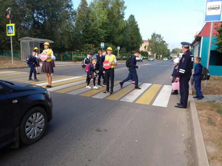 Инспекторы ГИБДД напомнили жителям Кукмора о соблюдении ПДД на пешеходных переходах