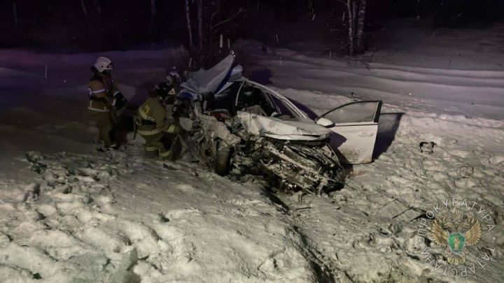 В Татарстане при столкновении легковушки и грузовика погибли два человека
