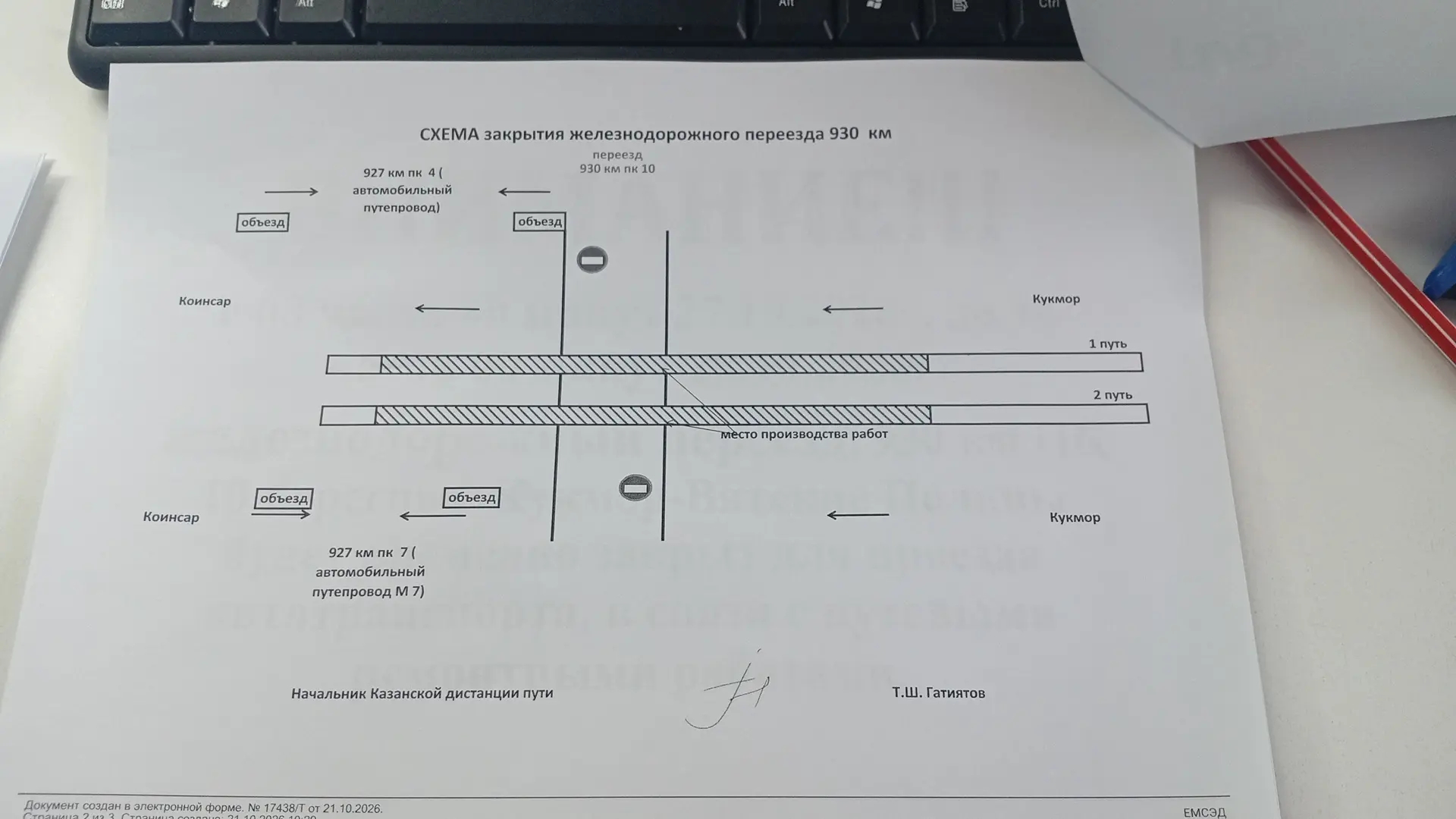 Схема объезда.