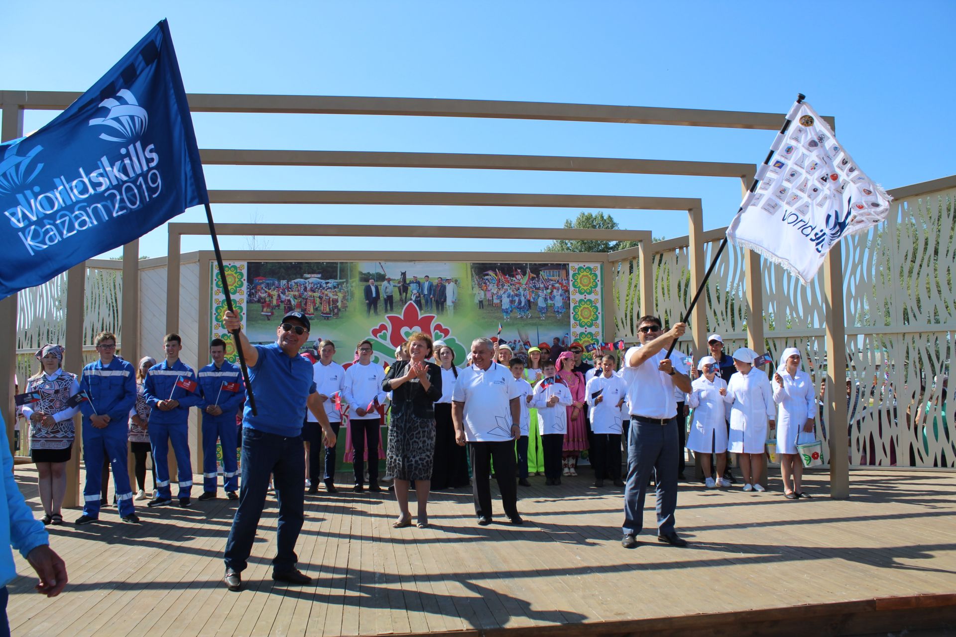 Фото: Кукмор принял республиканскую эстафету флага мирового чемпионата WorldSkills Kazan-2019