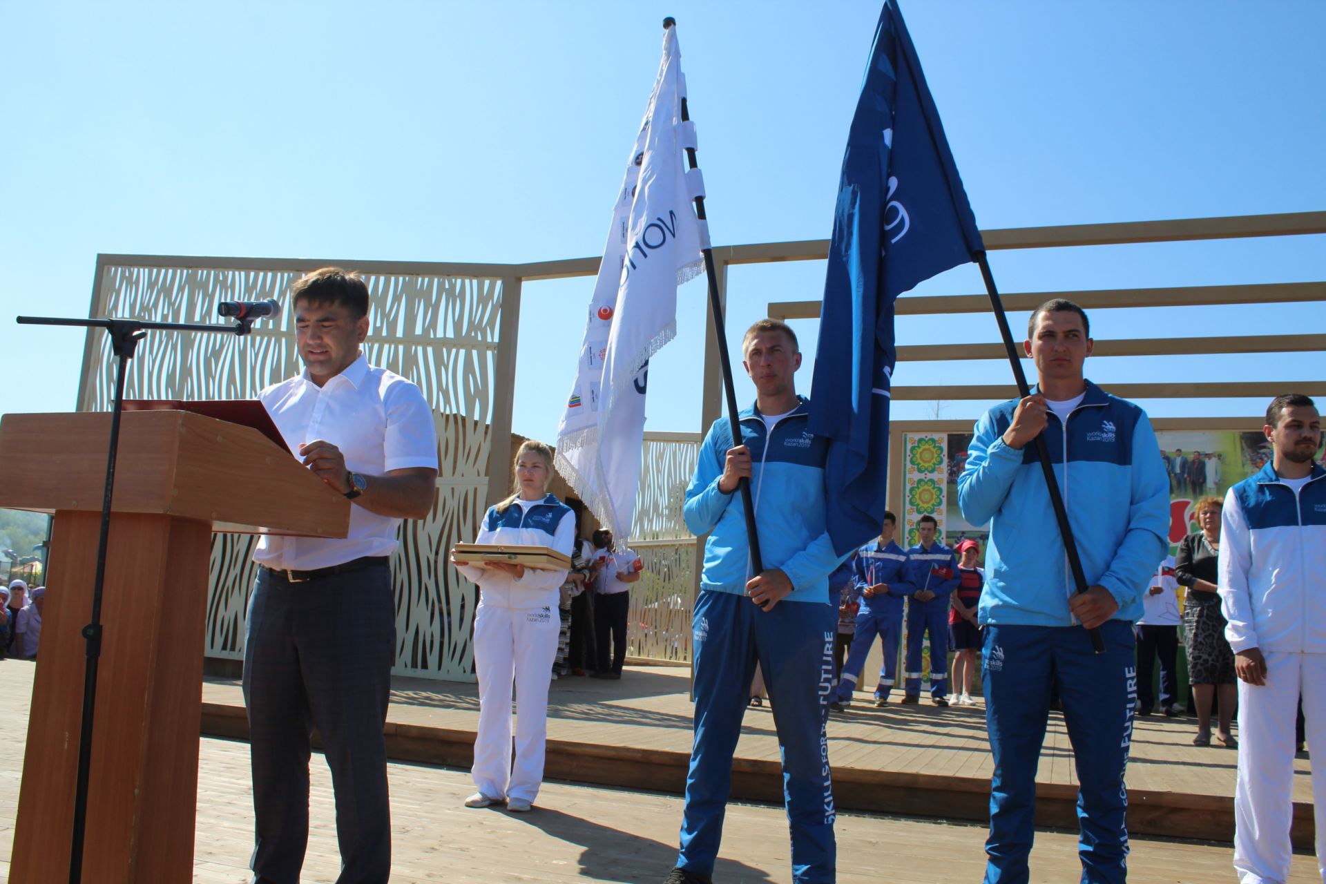 Фото: Кукмор принял республиканскую эстафету флага мирового чемпионата WorldSkills Kazan-2019