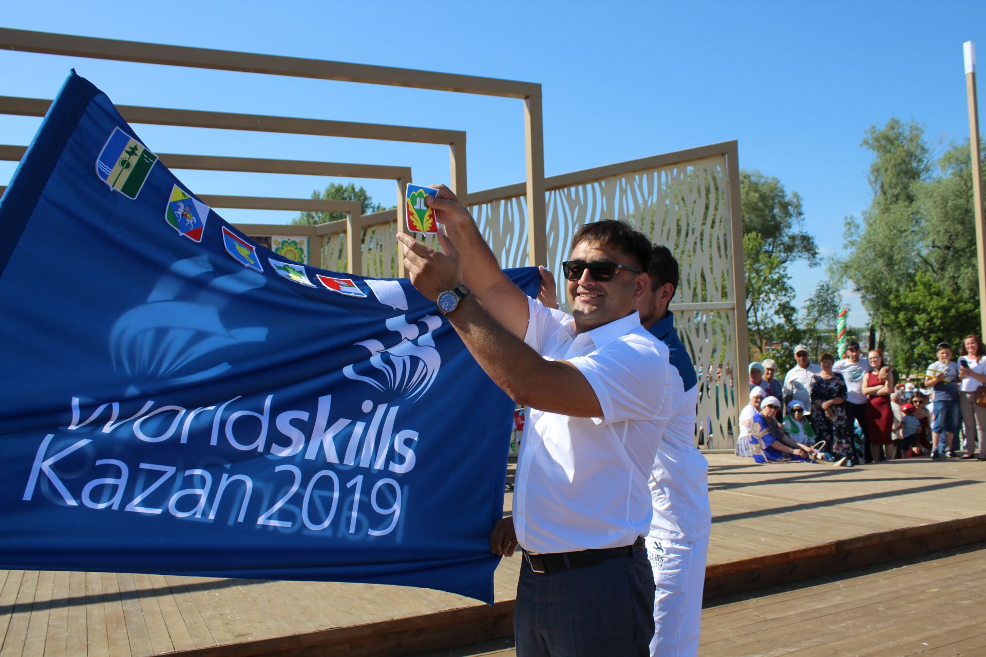 Фото: Кукмор принял республиканскую эстафету флага мирового чемпионата WorldSkills Kazan-2019