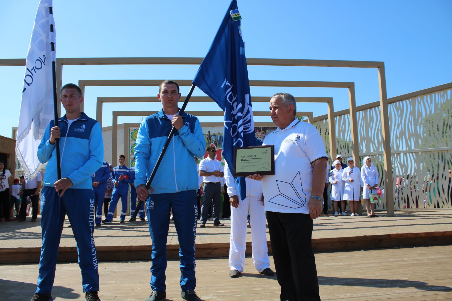 Фото: Кукмор принял республиканскую эстафету флага мирового чемпионата WorldSkills Kazan-2019