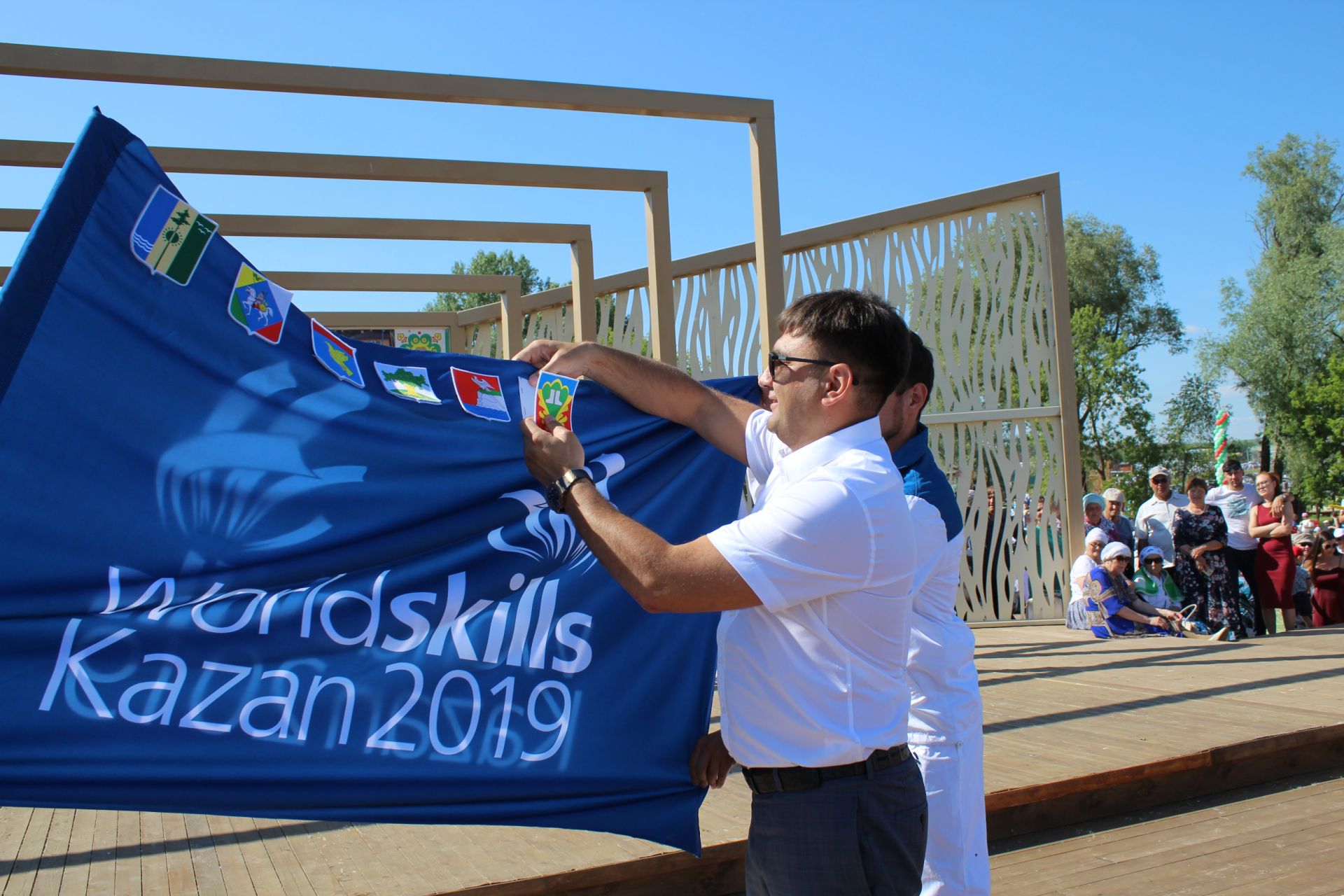 Фото: Кукмор принял республиканскую эстафету флага мирового чемпионата WorldSkills Kazan-2019