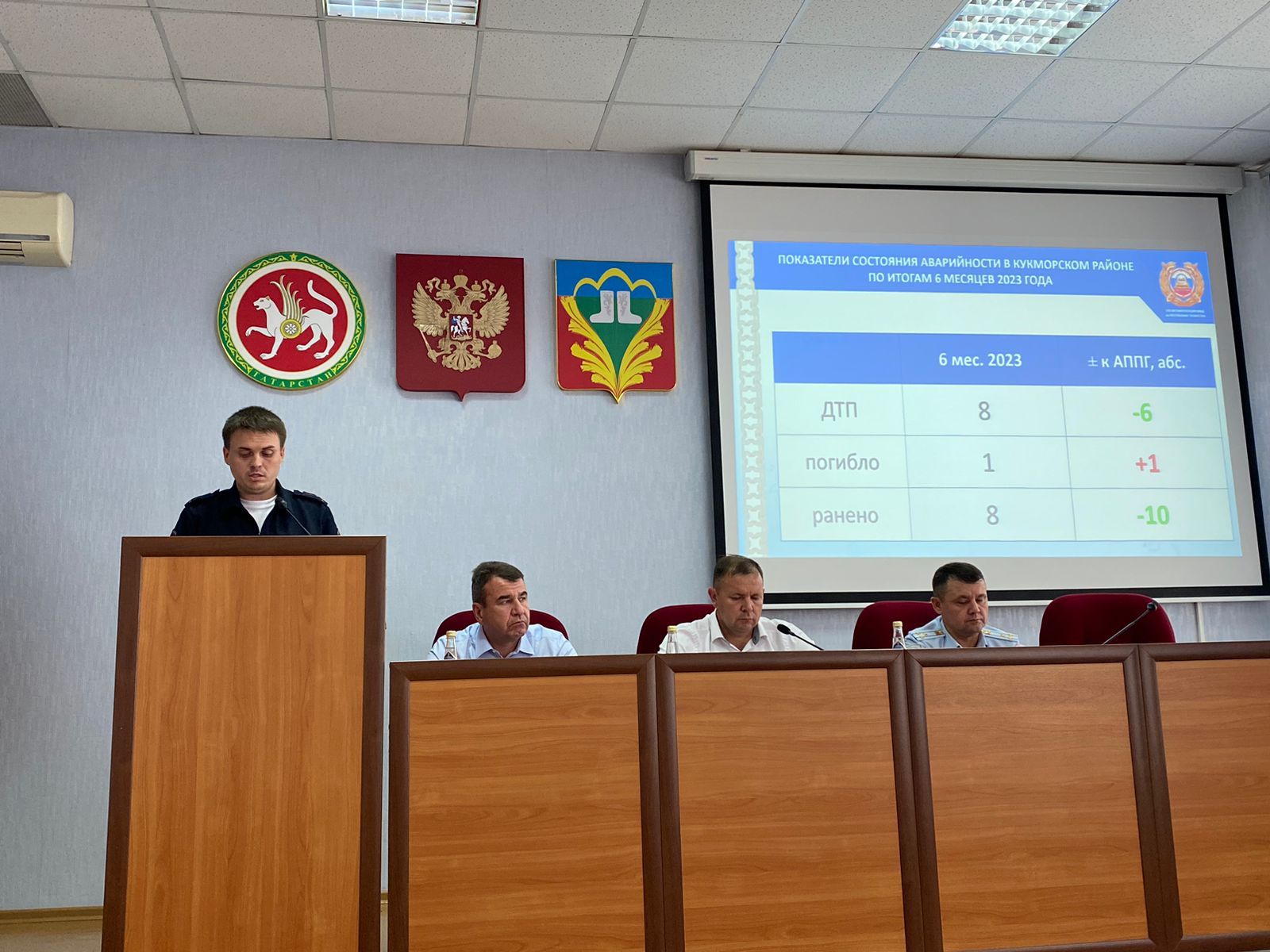 В Кукморе во время заседания комиссии обсудили вопросы обеспечения безопасного дорожного движения