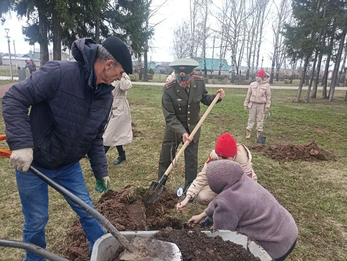 Кукмарада Чернобыль геройлары истәлегенә алмагач үсентеләре утырттылар