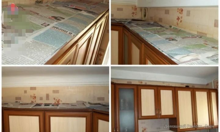 Зачем хозяйки укладывают газеты на кухонные шкафы. Думал ерунда