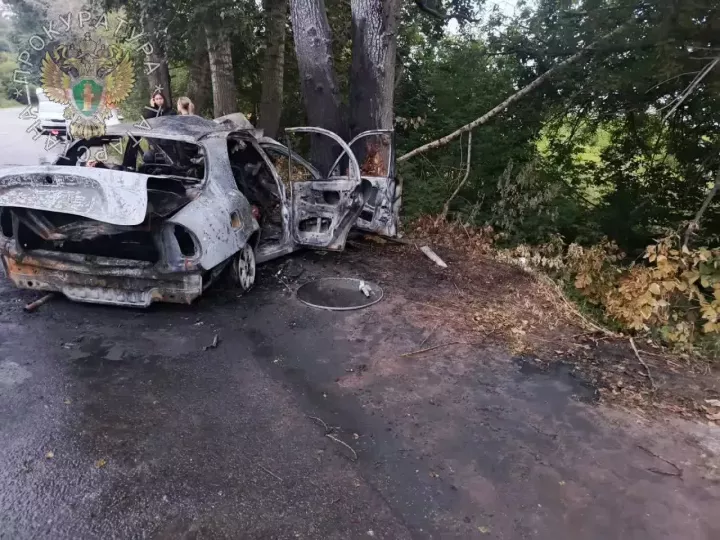 В Татарстане после ДТП сгорел автомобиль: погибли шесть подростков